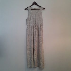 Lucky Brand maxi dress w/ black dash pattern, M